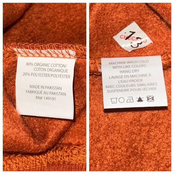 Topo Designs Organic Cotton Crewneck Sweatshirt in Brick Orange Uni Sz M-L NWOT - Picture 6 of 7
